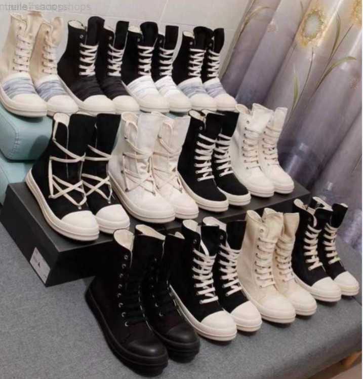 

2023 luxury rick designer ro boots shoes owens Platform Shoes Men Women s Ret Over The Knee ies Increase Thick Bottom, 96