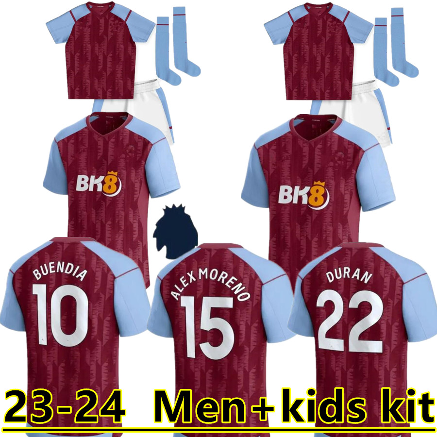 

2023 2024 Aston villaES Soccer Jerseys KAMARA WATKINS BUENDIA 23 24 Home red Away black Third McGINN EL GHAZI DOUGLAS LUIZ MINGS KONSA CASH Football shirt men kids Tops, White