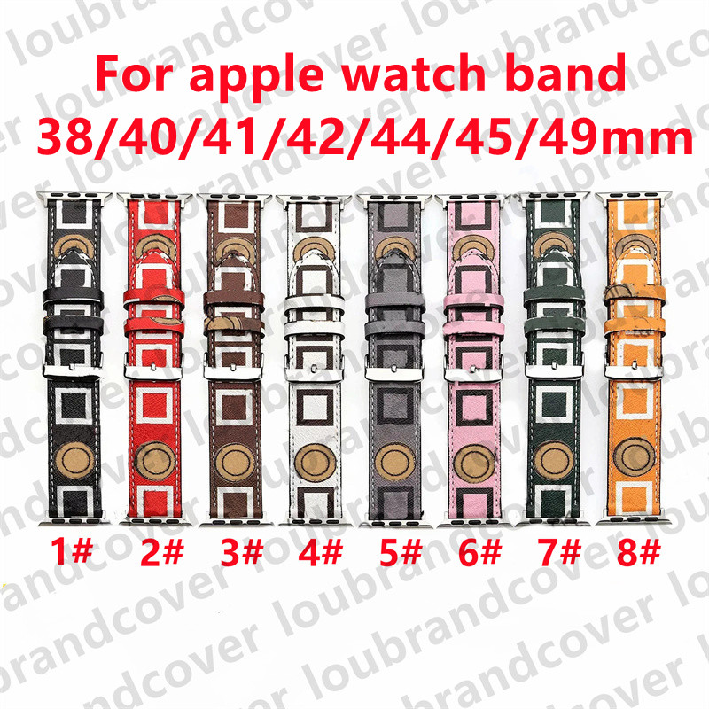 

Designer Apple Watch Strap for apple watch Band series 8 3 4 5 6 7 9 38MM 42MM 40mm 45mm 44mm 49mm iwatch bands Double F Genuine Leather Watch Band Armband ap Watchband