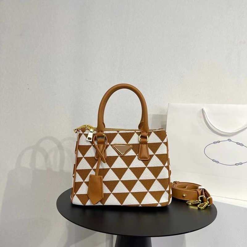 

Vintage Totes Pbag Symbola Gallerie Tote Bag Women Embroidery Designer Bags Woven Fabric Crosshatch Leather Handbag Crossbody Bags Purse 221014, Prad-2