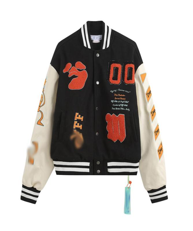 

AutumnWinter new Men039s Leather tactical tooling letter embroidery LOGO leather coat original hardware mold enlarge details t1196298, Black