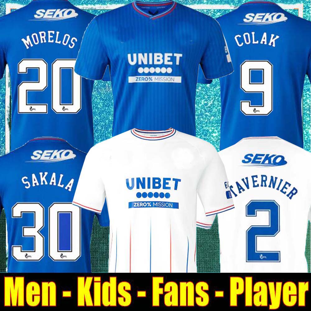 

23 24 Rangers Soccer Jerseys Glasgow 2023 2024 home away 150th Legendary version DEFOE BARKER MORELOS Men kids training Football Fans players 12, Home player patch