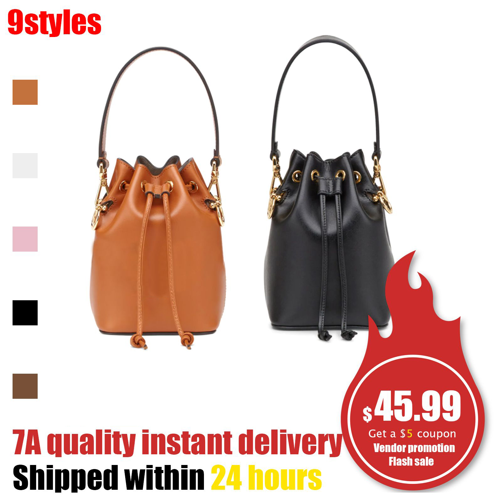 

new fashion mini handbags Bucket bag Cross Body Drawstring totes pochette Women's mens Stuff travel Genuine Leather Clutch lady Purses shoulder straps hobo Underarm, Light brown