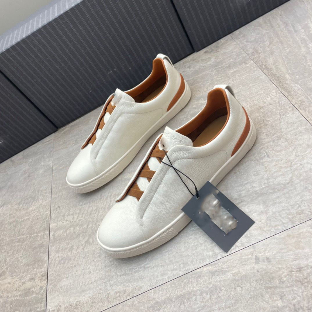 

Low-cut leather lining one-step men's shoes, sneakers, driving shoes, Dzheniya high-profile men's casual shoes, size 38-45., Ivory