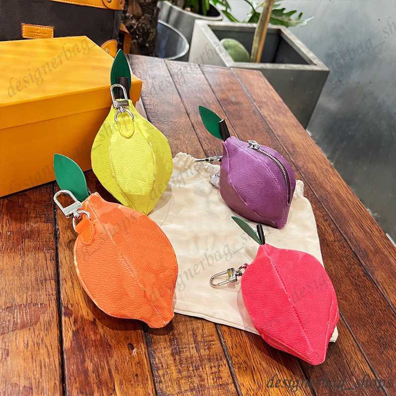 

Luxury coin purse lemon shape mini cute fashion playful fruit shape bag key bag female sweet lipstick bag name brand bag 230527, Orange