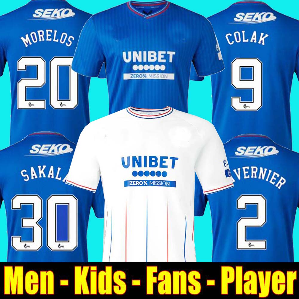 

23 24 Rangers Soccer Jerseys Glasgow 2023 2024 home away Legendary version DEFOE BARKER MORELOS Men kids training Football Fans players MORELOS, 23/24 gk grey kids
