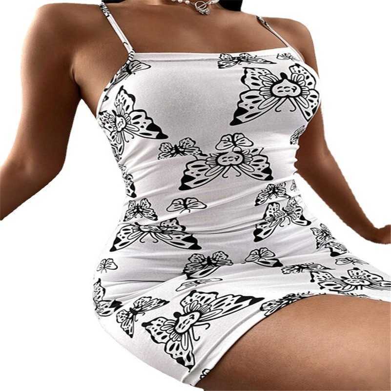 

Women's Sexy Slim Fit Printed Strap Short Dress, Cyan