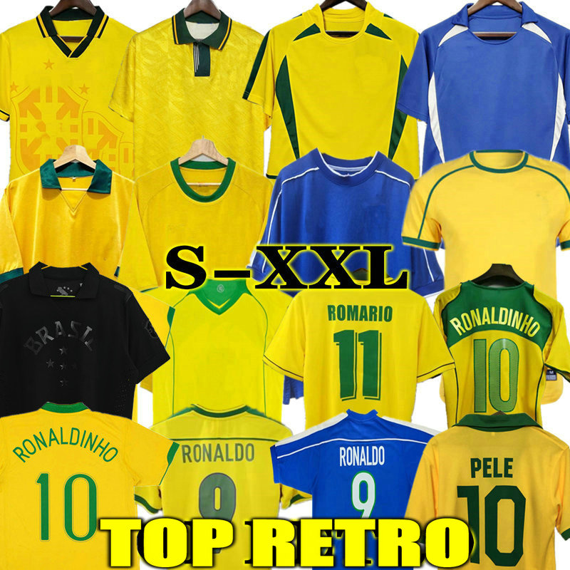 

1970 PELE Special 2002 Brasil soccer jerseys 1998 retro shirts Carlos Romario Ronaldo Ronaldinho 2004 camisa de futebol 1994 BEBETO 2006 1982 RIVALDO 1958 1962, 2002 away