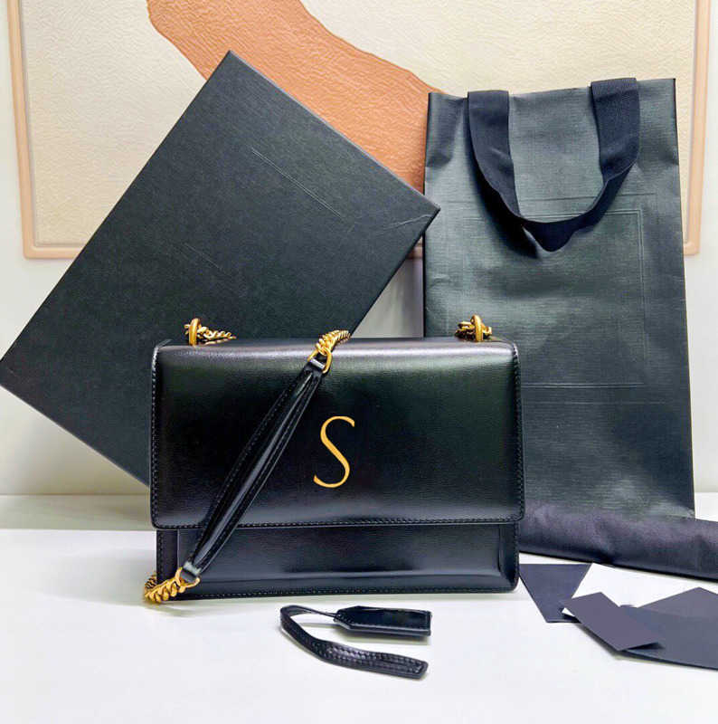 

Genuine Leather Fashion Handbag Chain SUNSET WOC Womens Bag Tote Crossbody Shoulder Clutch Luxury Designers Metal Brand Evening Pochette Sling Vintage Bag, Army green gold