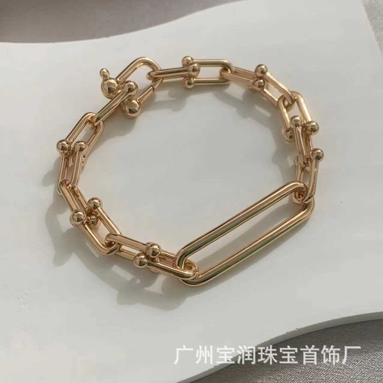 

Advanced sense Tiffay Hardwear Series U-shaped horseshoe buckle bracelet trend s925 sterling silver fashion versatile