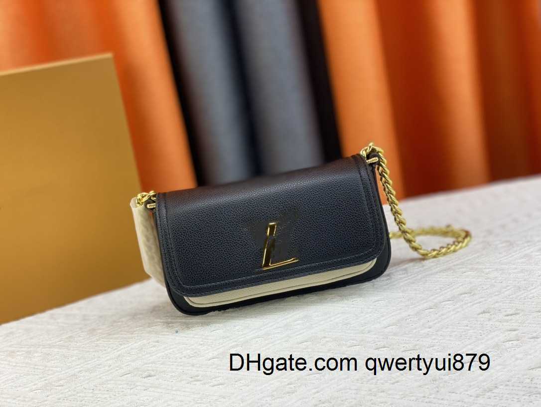 

Shoulder Bags Clutch Flap Handbag Golden Chain Crossbody Classic Lockme Tender Pochette Bag Purse Plain Wallets Genuine Leather Key With Lock M81560, Pink