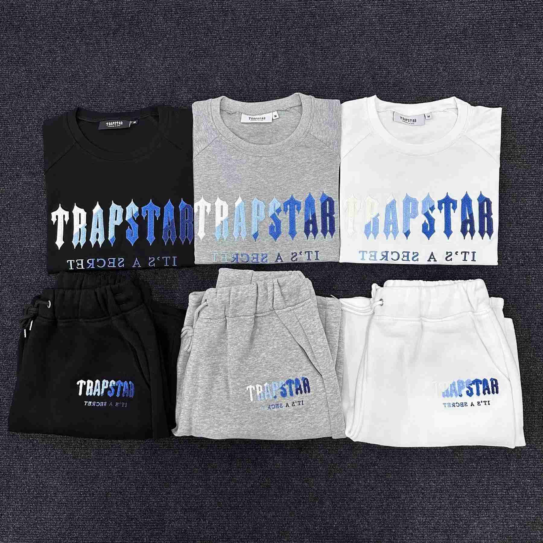 

Trapstar mens shorts and t shirt set Tracksuits designer couples Towel Embroidery letter men' sets Womens Round Neck Trap Star Sweatshirt ft01