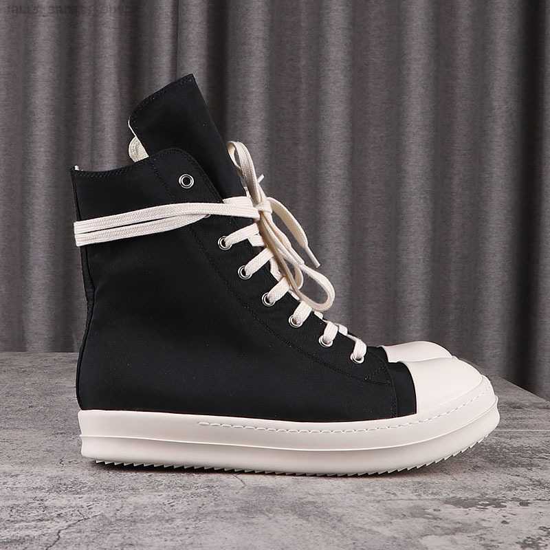 

High Rick Top Casual Men's Shoes RO Owens Board Shoes Women's Canvas Sneakers
