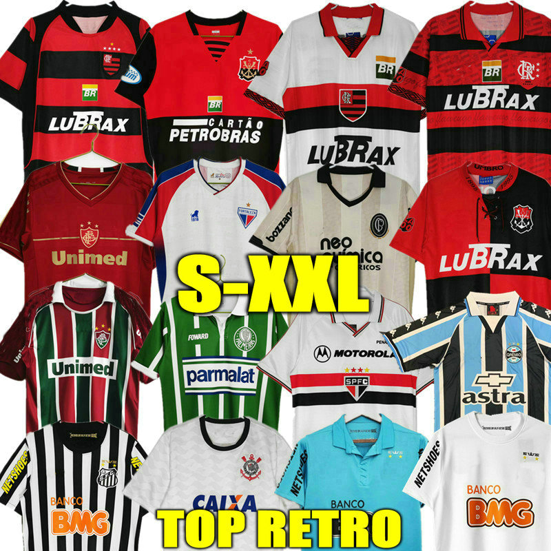 

Neymar JR Retro 95 96 flamengo Soccer Jerseys 03 04 Santos Romario 2013 Sao Paulo classic Gremio Fortaleza Palmeiras Fluminense Corinthia football shirts vintage, 03 04 home flamengo
