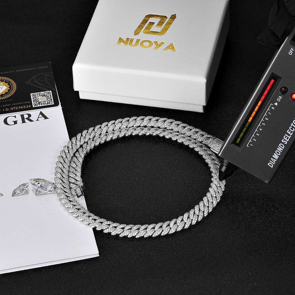 

Hip Hop Jewelry 10mm Double Row Mosan Diamond Cuban Necklace Trendy Brand Personality 925 Silver Men's Necklace Locket Necklaces