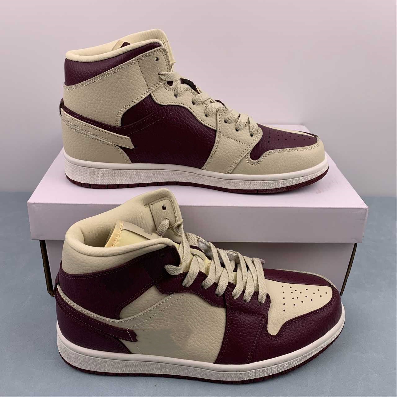 

Basketball Shoes Jumpman 1s Mid Split Beach Cherrywood Red SE Designer Shoes With Original Box