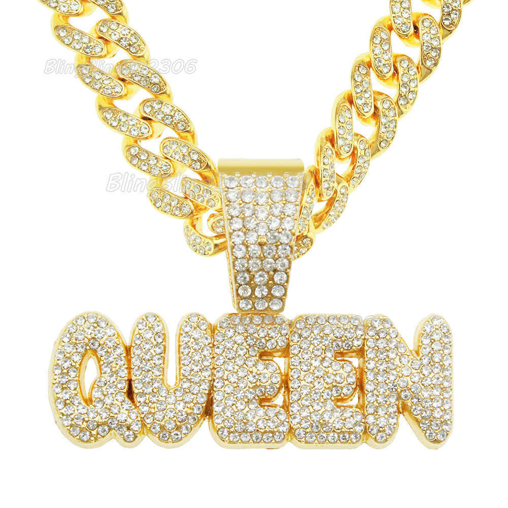 

Cool Stitching Full Diamond Letter Pendant CUBAN CHAIN NECKLACE Men's Hip Hop Nightclub Personality Short Clavicle CHAIN Druzy Jewelry Locket Necklaces