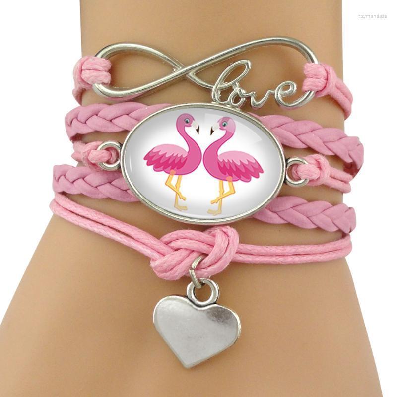 

Charm Bracelets Drop Infinity Love Flamingo Heart Lovers Girls Wedding Engagement Leather Jewelry For WomenCharm Raym22