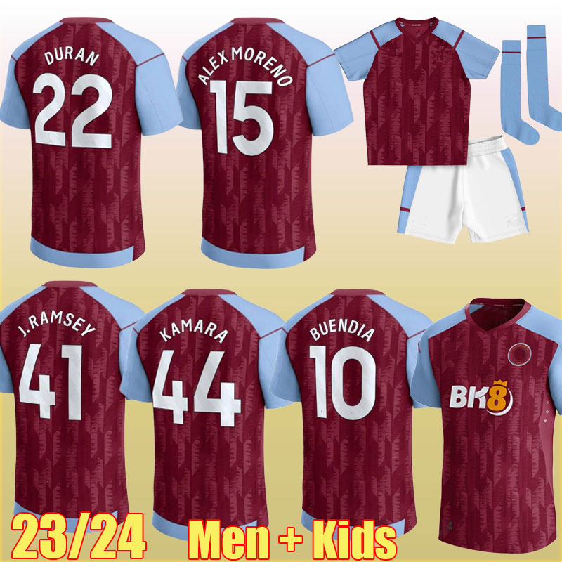 

KAMARA 23 24 Home Aston villaES Soccer Jerseys 2023 2024 WATKINS BUENDIA McGINN EL GHAZI DOUGLAS LUIZ MINGS KONSA CASH men kids football Shirts 999 214, Home league