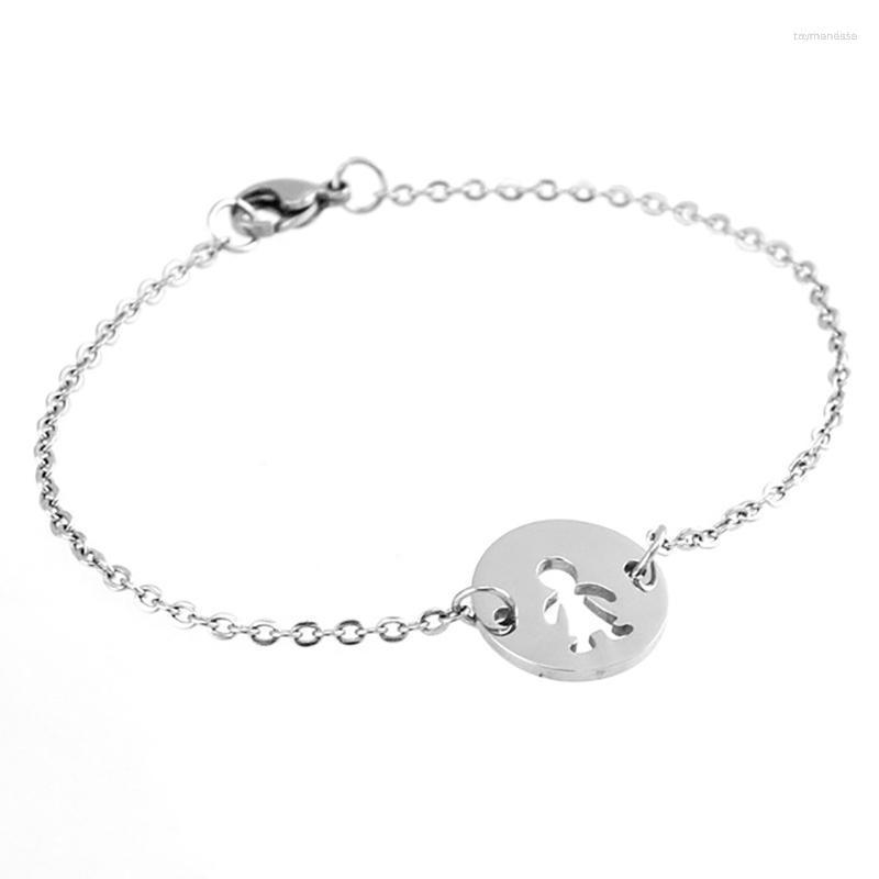 

Charm Bracelets Stainless Steel Boy & Girl Charms Bracelet Figure Family For Mom Gift Mirror Polished Wholesale 30pcsCharm Raym22