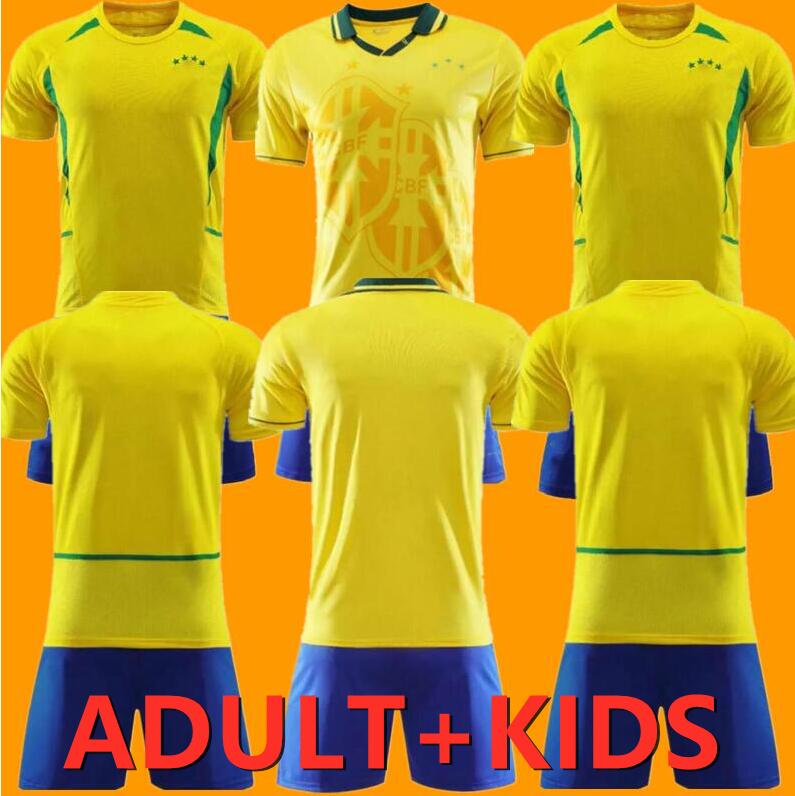 

man kids kit 1994 2002 BRAZlL retro soccer jersey ronaldo ROMARIO KAKA RONALDINHO RIVALDO maillot de futol r.carlos BraziI brazilian Football shirt