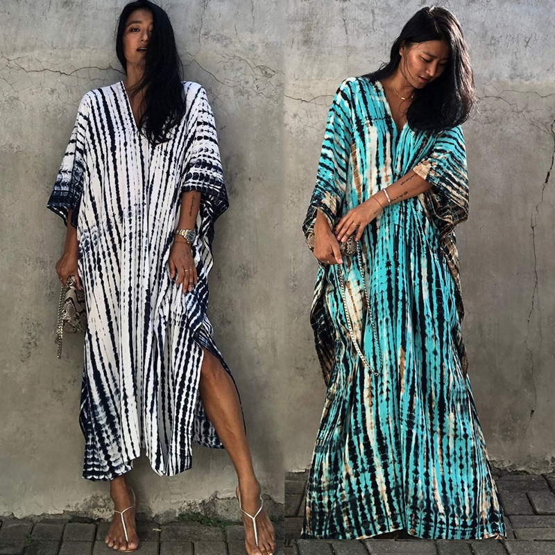 

Beach Dress Tie Dye Printed Bikini Cover Ups for Swimwear Women Bohemian Bathing Suits Beachwear Dropshipping Hot, Col-14