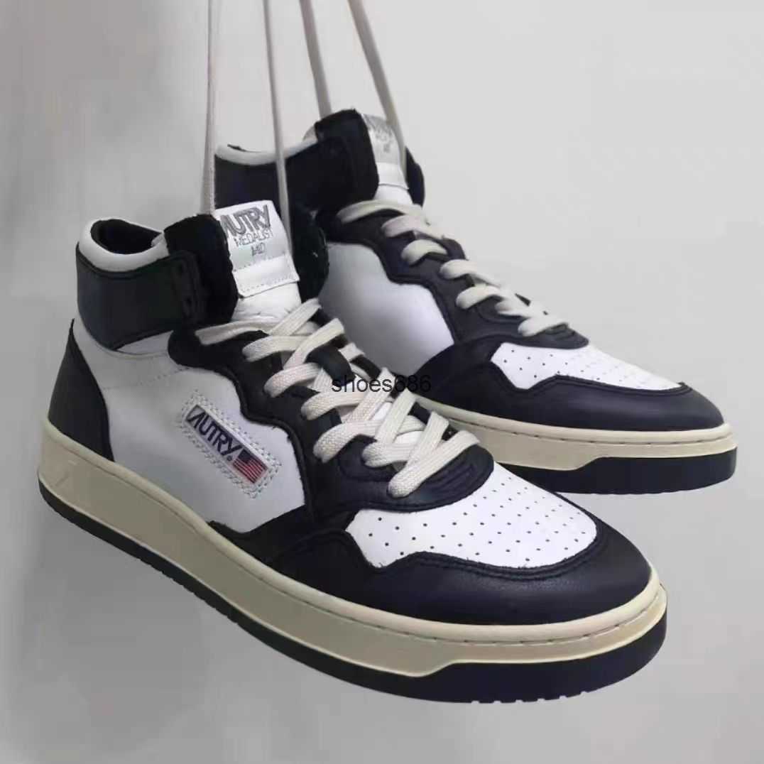 

Genuine leather high cut 2023 new Autries small white shoes for men and women Park Choi ying same style shoes thick soles high rise board shoes
