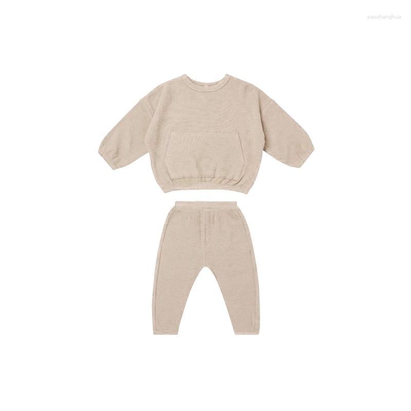 

Clothing Sets Baby Boy Girl Clothes Gender Neutral Sweatsuit Unisex Solid Outfit Long Sleeve Warm Pullover Pant Set, Green