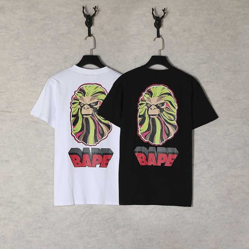 

Fashion designer luxury Summer New APE Brand Casual Ape Head Print Men's and Women's Cotton Short Sleeve T-shirt super high quality, White