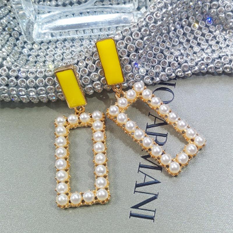 

Dangle Earrings Korean Elegant Yellow Crystal Flower Petal Tassel Drop For Women Students Fashion Party Pendientes Jewelry