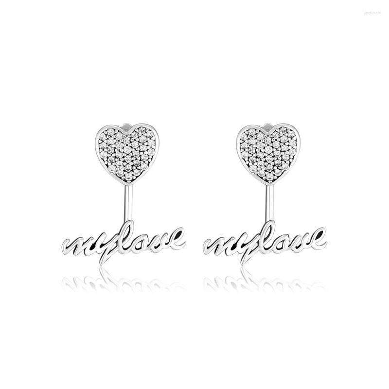 

Stud Earrings Genuine 925 Sterling Silver Love Heart For Women Female Wedding Jewelry Brincos Wholesale