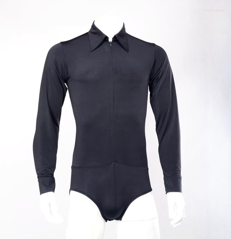 

Stage Wear Latin Dance Training Exercises With Underwear Shirt, Black