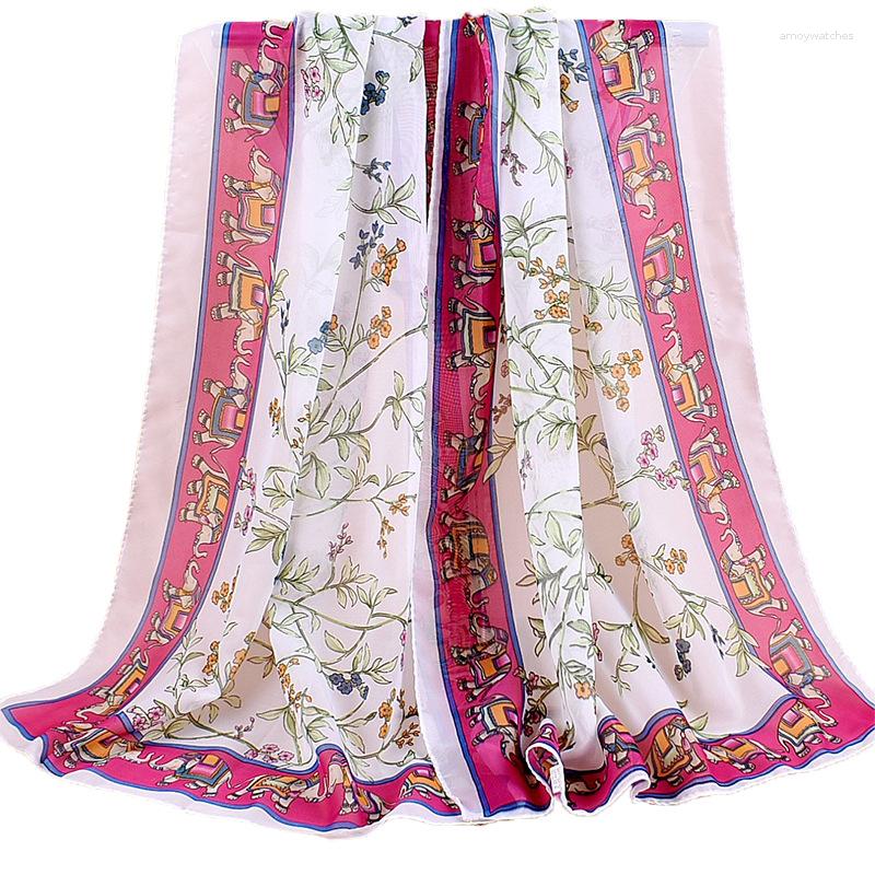 

Scarves Fashion Long 160-50 CM Woman Scarf Chiffon Elephant Printing Head Shawl Scarfs For Ladies Spring Accessory Cape
