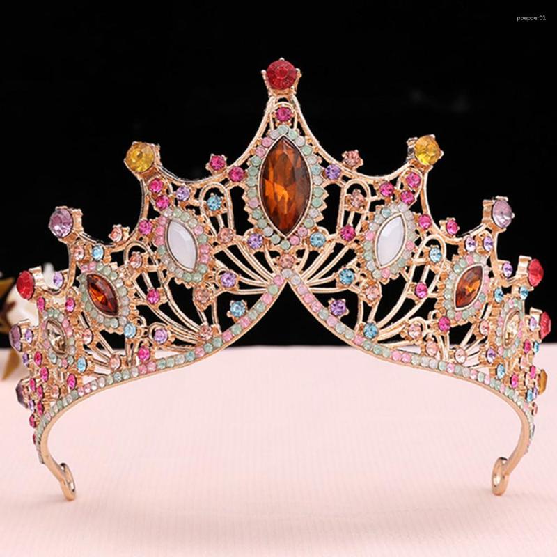 

Hair Clips UODCM Baroque Multicolor Crystal Bride Tiara Crown For Women Wedding Princess Queen Rhinestone Jewelry Accessories