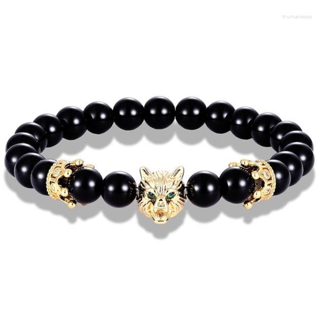 

Strand Beaded Strands 8mm Wolf Gold Silver Copper Cz Zircon Cubic Zirconia Beads Bohemian Yoga Bracelet Agate Onyx Stone Bangles Xdv2 Raym22