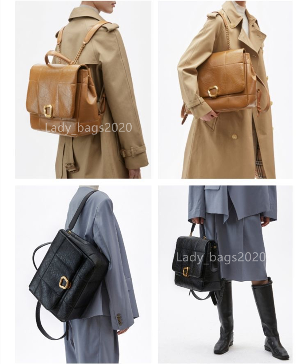 

Songmont Bags Song Backpack Chocolate Series 16 inch Large Backpacks Women Luxury Cowhide Leather Computer Niche Designer Top Lady Crossbody Tofu Purse 13 inch, Brown-large