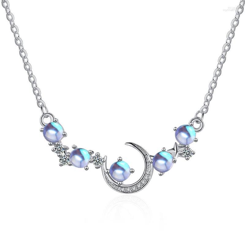 

Chains Exquisite Fashion Dream Star Sun Moon Moonlight Stone Necklace For Women Collar Chain Wedding Party Jewelry Gift