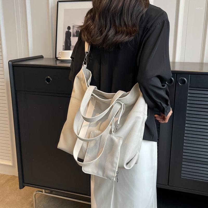 

Evening Bags 2023 Lady Fashion Canvas Daily Big Space Portable Girl Handbag Large Capacity Shopping Party Handmade Shoulder, Beige