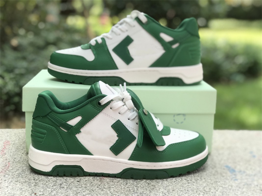 

Designer basketball shoes OW Out Of Office Green White outdoor Sneakers With Box