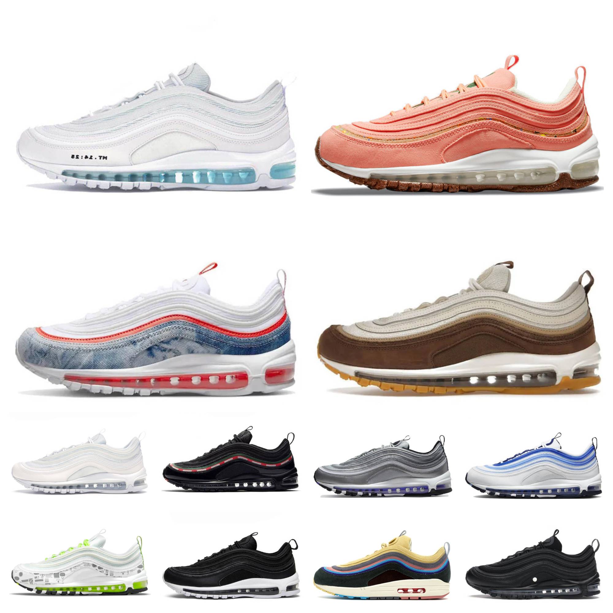 

97 Sean Wotherspoon running shoes AIR97 mens women Triple White Black Silver Bullet airmaxs Men 97s MSCHF x INRI Jesus Bred Pink Foam Sail Treeline Designer Sneakers, Shoes lace