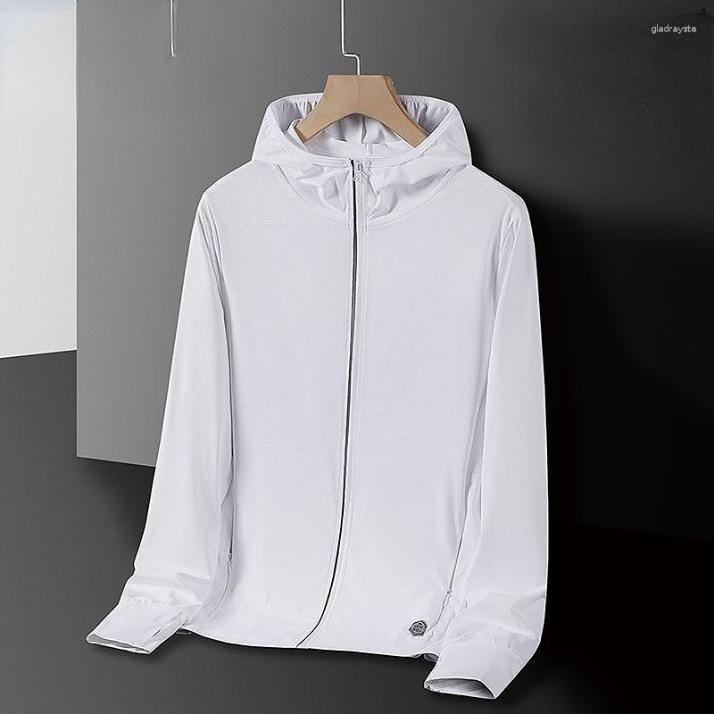 

Men's Jackets 2023 Men Sun Protection Gymhooded Running Fitness Male Jacket Quick Dry Windbreaker Sunscreen Clothes Up Coat T134, Grey