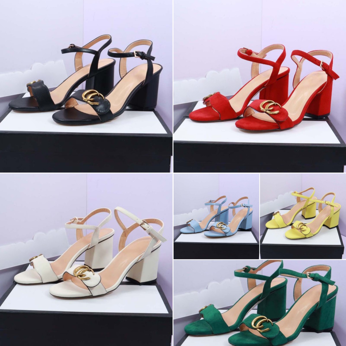 

Designer high heels women's sandals new thick with 5CM 7CM shorts and trousers short skirt long skirt banquet sandals fashion classic 2023, Color1