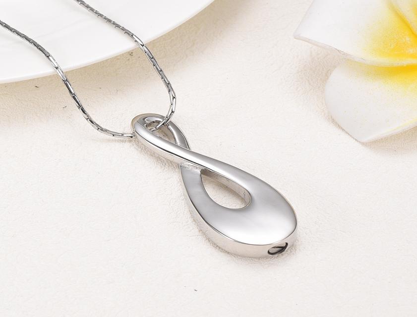 

T006 Big Infinity High Polishing Stainless Steel Cremation Necklace in Memory of the Loss Love Funeral Urn Casket3507985