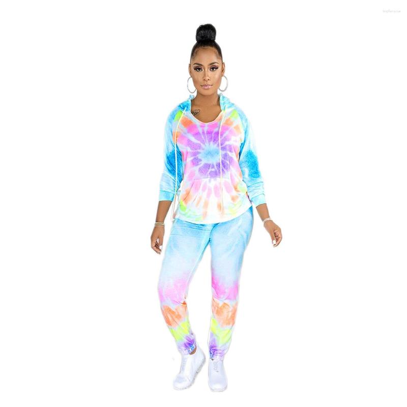 

Women' Two Piece Pants 2023 Autumn Ladies Fashion Leisure Sports Personality Printed Round Collar Long Sleeve Two-Piece Set, Light purple