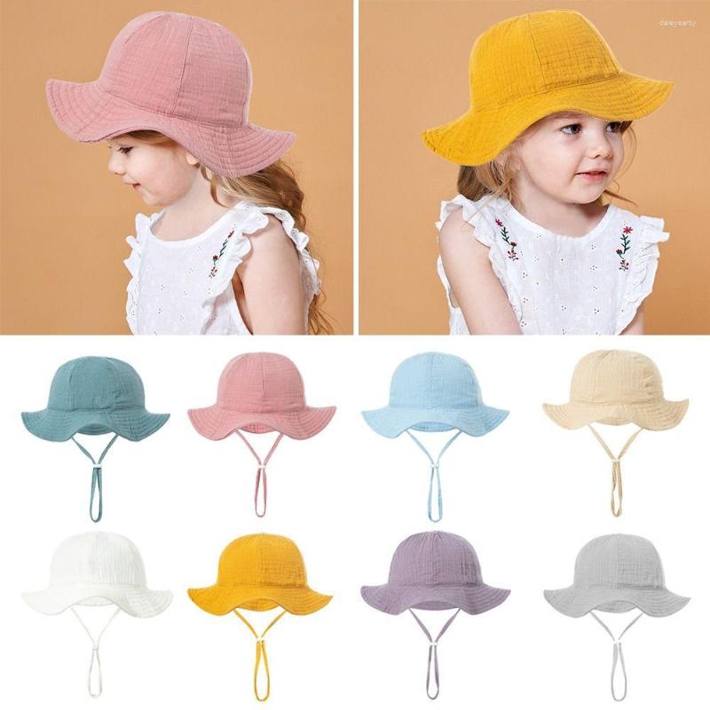 

Berets Boys Girls Children Cute Cartoon UV Protection Beach Hat Sun Cap Kids Bucket Panama, Sky blue