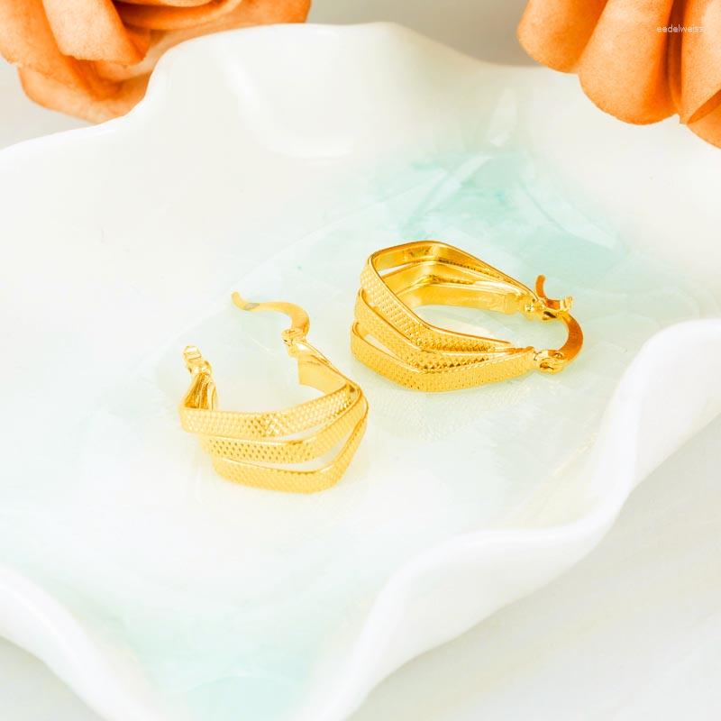 

Stud Earrings Gold Color Copper For Women/Girls Wedding Jewelry Gifts Wholesale Arab/African Earring