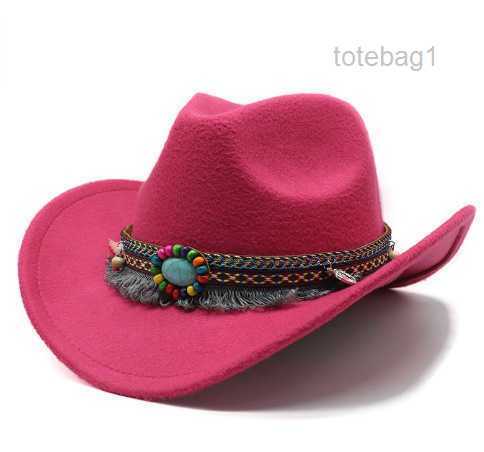 

Simple bucket hat designer British Fur Jazz hats National Style Belt Solid Color Western Cowboy cap 1 W6LQ, 07