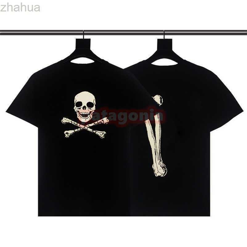

Mens Summer T Shirts Man Fashion Skeleton Print Tees High Street Hip Hop Short Sleeve Tops Size -XL, Black
