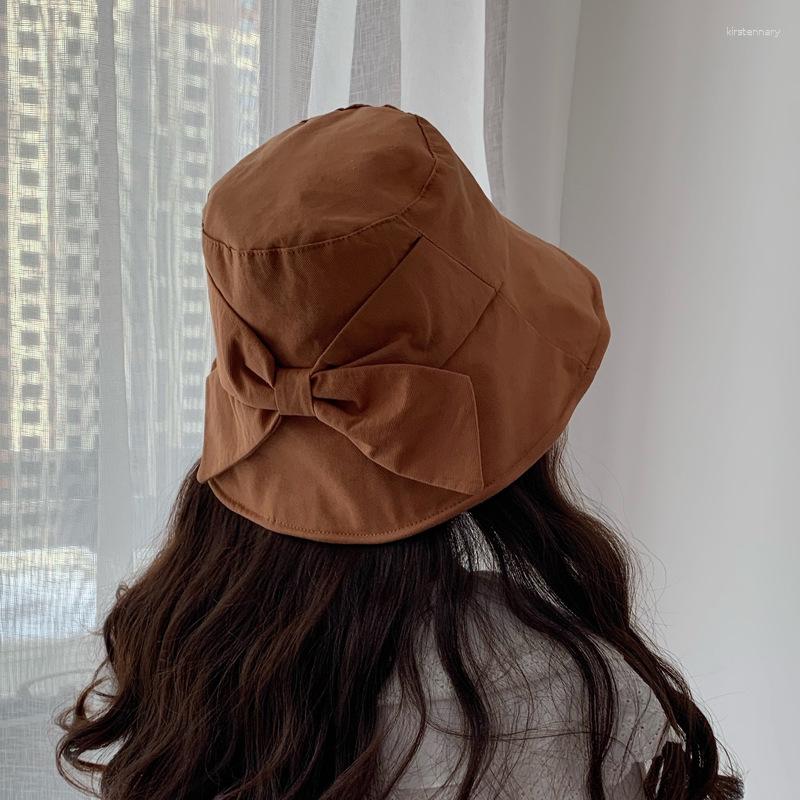 

Berets Large Wide Brim Floppy Summer Beach Sun Hat Cap Bowknot Bucket Hats Women Autumn Ummer Tourist Panama Fishing, Color 2
