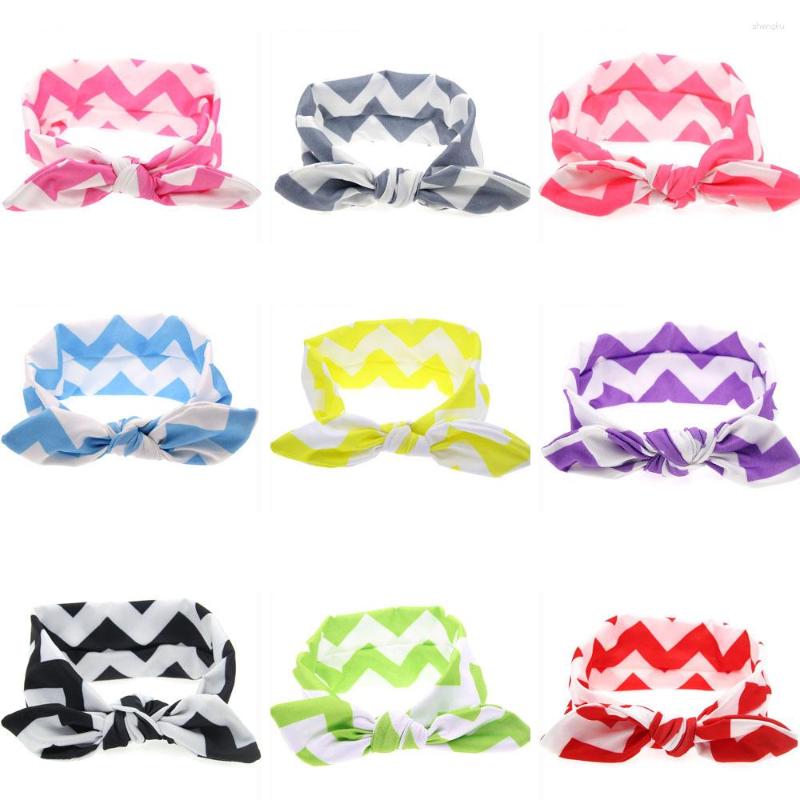 

Hair Accessories 10pc Girl Turban Top Hairband Ear Knot Weave HeadWrap Wave Stripe Floppy Bow Kids Diademas, Gray